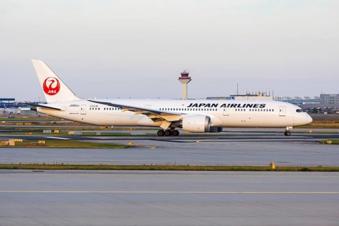 A Boeing 787-9 Dreamliner aircraft of Japan Airlines with the registration JA864J at the airport in
