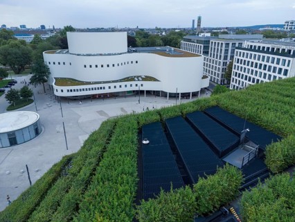 Der Kö Bogen II, Europas größte Grünfassade aus Hainbuchen, Düsseldorf, Nordrhein-Westphalen, NRW,
