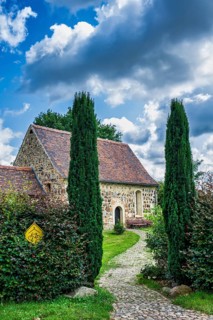 Elbe boatmen's church in Priesitz, Pretzsch Elbe, Bad Schmiedeberg, Saxony-Anhalt, Germany, Europe