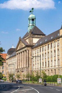Building of the Düsseldorf district government, on Cecilienallee, administration building,
