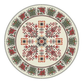 Traditional Bulgarian embroidery design element over white background
