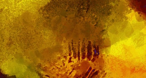 Abstract art print. Yellow texture painting background on canvas. Modern art template for prints,
