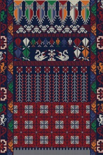 Traditional Palestinian Tatreez, seamless pattern vector template