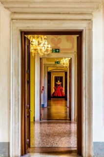 Exhibition of magnificent evening dress creations by fashion designer Roberto Capucci, 17th century