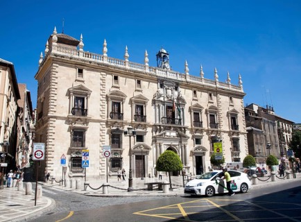Real Chancilleria, Royal Chancellory building, in Plaza Neuva, Granada, Spain, Europe