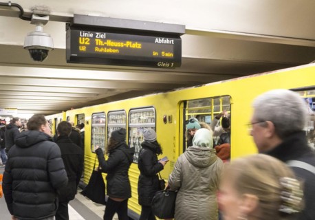 A video surveillance camera in an underground station, Berlin, 31/12/2016