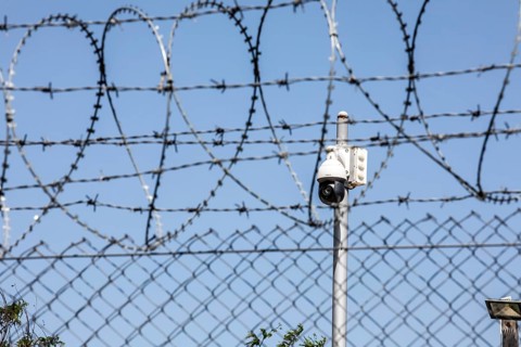 Video surveillance on a barbed wire fence
