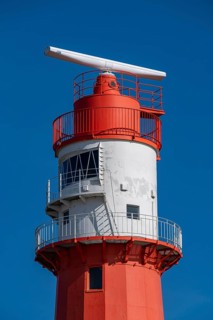 Small Borkum lighthouse, out of service since 2003, still serves as an antenna support for the Ems