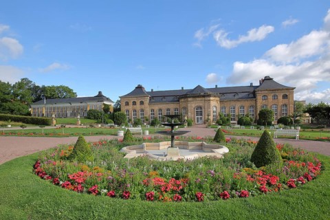 Baroque Orangery, Castle Park, English Garden, Baroque Garden, Gotha, Thuringia, Germany, Europe
