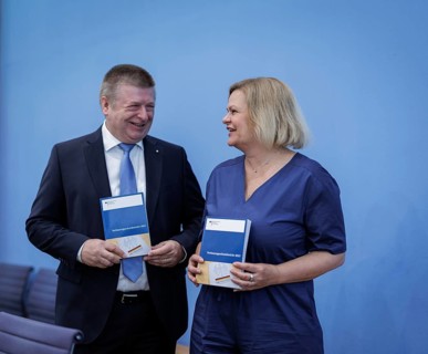 (L-R) Thomas Haldenwang, President of the Federal Office for the Protection of the Constitution,