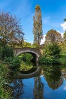 The historic Raffelbergpark in the Speldorf district, part of the former Raffelberg brine baths,