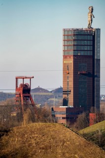 Nordsternpark, former site of Nordstern colliery, headframe, Nordstern tower, Hercules sculpture,