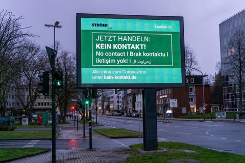 Call for no contacts, advertising campaign of the outdoor advertising company Ströer and t-online,