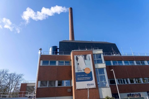 The Igony heating plant in Essen-Rüttenscheid, a district heating plant fuelled by natural gas,