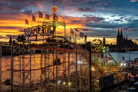 Happy Colonia funfair, Corona-compliant funfair at the Deutzer Werft, on the Rhine, Cologne