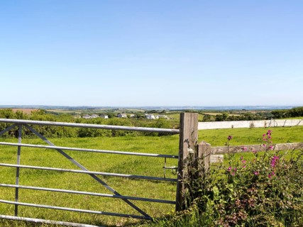Countryside summer landscape near St Keverne, Lizard Peninsula, Cornwall, England, UK