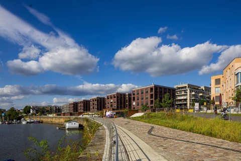 New development area Hafen City, on the site of the old neustädter Elbhafen harbour, Wohnungsbau