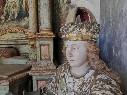 Figure of a saint in the chapel at the pilgrimage church, Gößweinstein, place of pilgrimage in