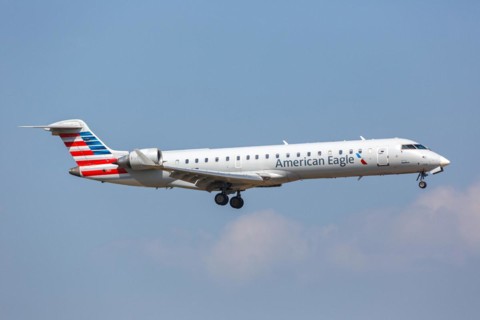 A Bombardier CRJ700 aircraft of American Eagle SkyWest Airlines with the registration number N708SK