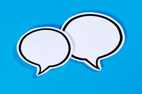 Speech bubbles with text free space Copyspace as communication Information concept talk