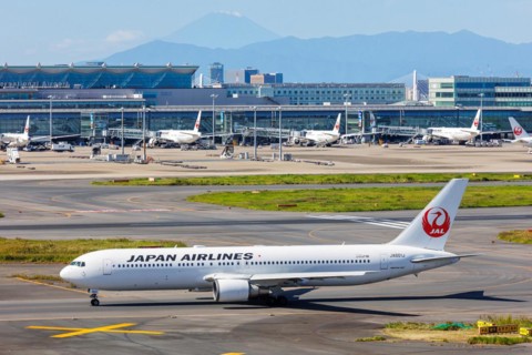 A Boeing 767-300ER aircraft of Japan Airlines JAL with the registration JA601J at Tokyo Haneda