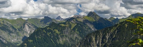 Mountain panorama from Söllereck to Höfats, 2259m, Allgäu Alps, Allgäu, Bavaria, Germany, Europe