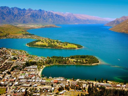 New Zealand, View of Queenstown, Queenstown, New Zealand, Oceania
