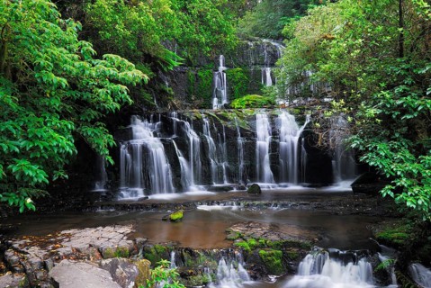 Purakaunui Falls, Catlins Forest Park, Otago, South Island New Zealand, Parakaunui Falls, Otago,