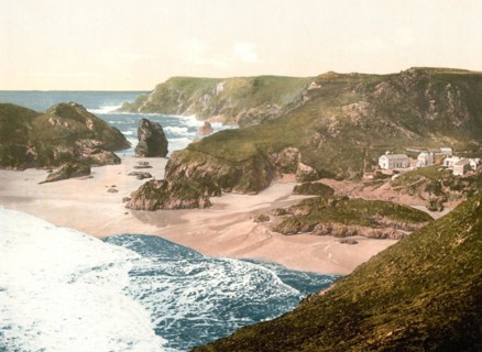 Kynance Cove on the Lizard Peninsula, Cornwall, England, Historical, c. 1900, digitally restored