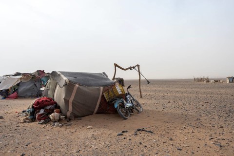 Nomad tent in the Sahara, Merzouga, Morocco, Africa