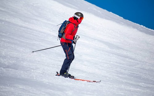 Skiers in the Swiss Alps