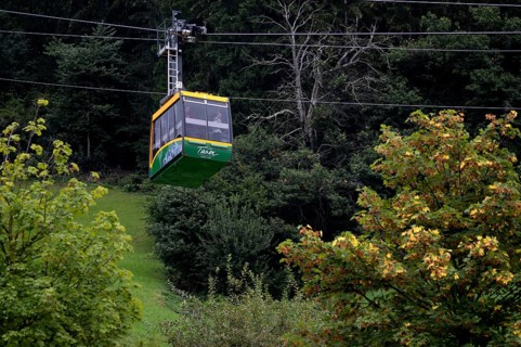 Taser cable car, gondola, Schenna, Scena, South Tyrol, Autonomous Province of Bolzano, Italy,