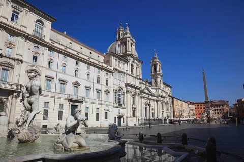 Fontana del Moro, Moor Fountain, Church of Sant'Agnese in Agone, Piazza Navona, Parione