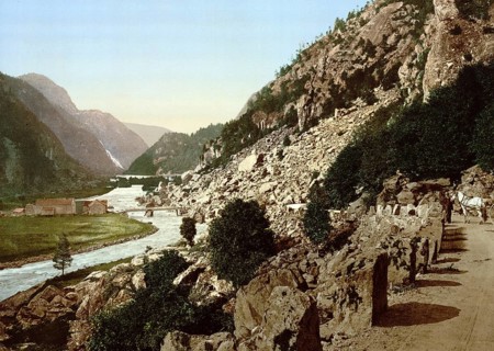 On the road from Laatefos to Odde, Latefoss to Odda, Hardangerfjord, Norway, View from 1885,