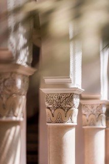 Columns in Riad, Column, traditional, decorated, ornament, decoration, art, construction, building,