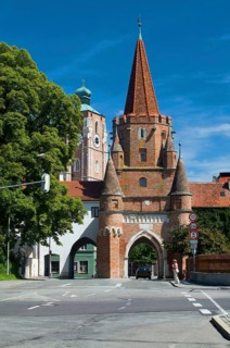 Europe, Germany, Bavaria, Ingolstadt, Kreuztor, built in 1385, part of the city fortifications, in