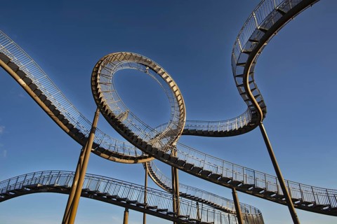 Landmark Tiger & Turtle Magic Mountain by Heike Mutter and Ulrich Genth, walk-in sculpture in the