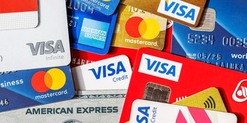 Credit cards from VISA, Mastercard and American Express in Stuttgart, Germany, Europe