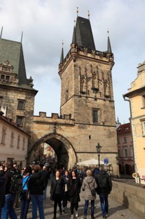 The bridge tower of the Charles Bridge on the Lesser Town, Prague, Czech Republic, Europe