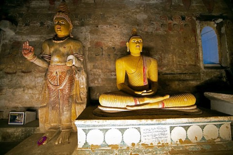 Buddha statues in the Dambulla cave temple, Dambulla, Central Province, Sri Lanka, Asia