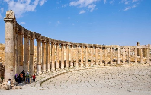 JERASH, JORDAN, OCTOBER 23: Ruins of the famous archaeological ancient city of Jerash in Jordan