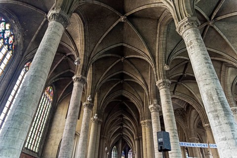 Lille, France, September 1, 2018: Side nave in Saint-Maurice Church, Lille, France, Europe