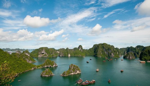 Famous and picturesque Halong bay nature resort landmark in Vietnam, Asia