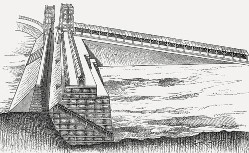 Caesar's siege apparatus at the siege of Avaricum, 52 BC
