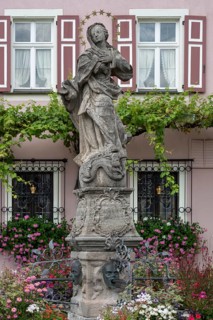 Sculpture of Maria immaculata, Iphofen, Lower Franconia, Bavaria, Germany, Europe