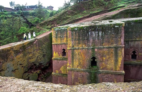 Underground monolithic rock church Biete Giyorgis, dedicated to the holy patron of Ethiopia, UNESCO