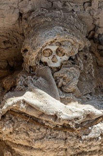Mummy in the Cemetery of Chauchilla, Chauchilla Cemetery, Nazca, Peru, South America