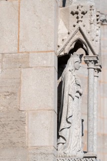 Sculpture of a saint, medieval cathedral, Visby Cathedral, St Mary's Church, former Hanseatic city