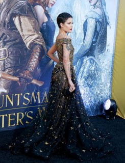 Halsey at the Los Angeles premiere of 'The Huntsman: Winter's War' held at the Regency Village