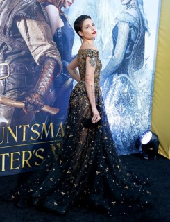 Halsey at the Los Angeles premiere of 'The Huntsman: Winter's War' held at the Regency Village